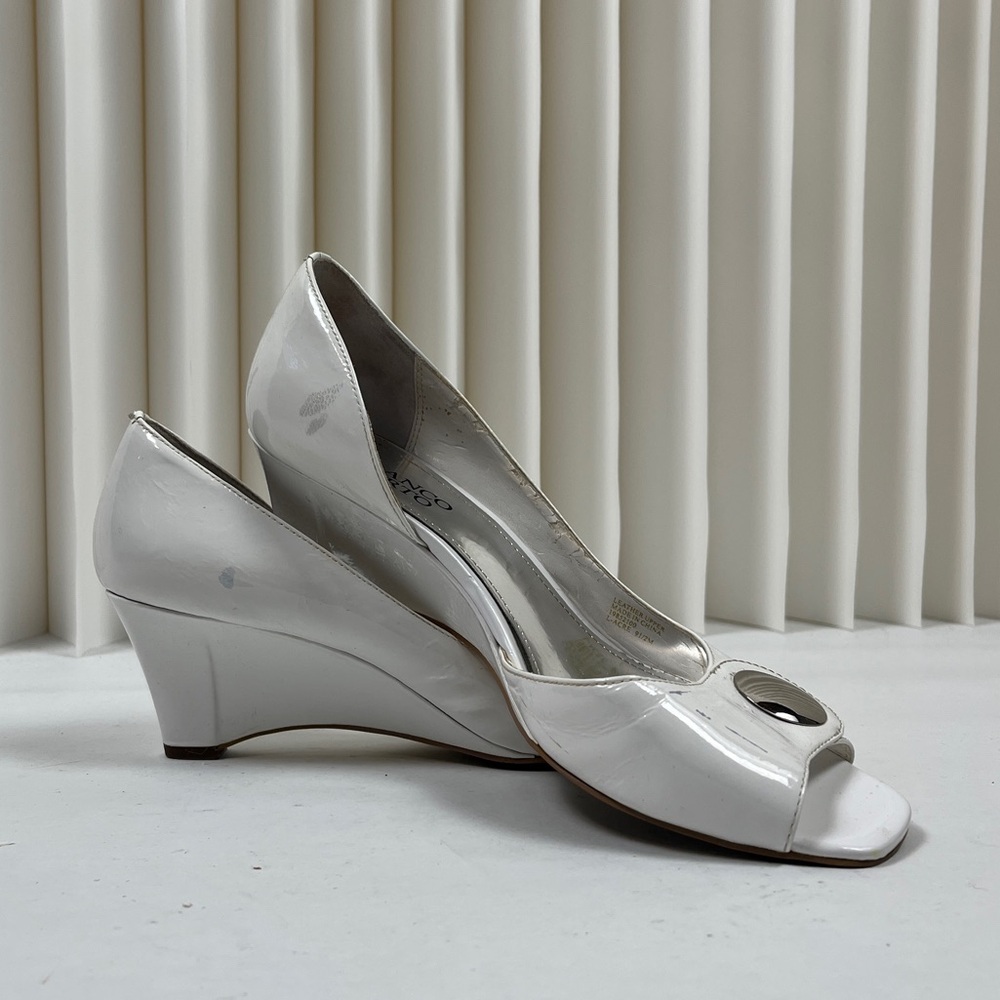 FRANCO SARTO White Patent Platform Heels